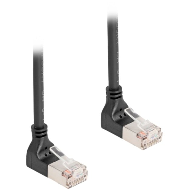 Câble de raccordement RJ-45 Cat.6a S/FTP, Slim 90° coudé
