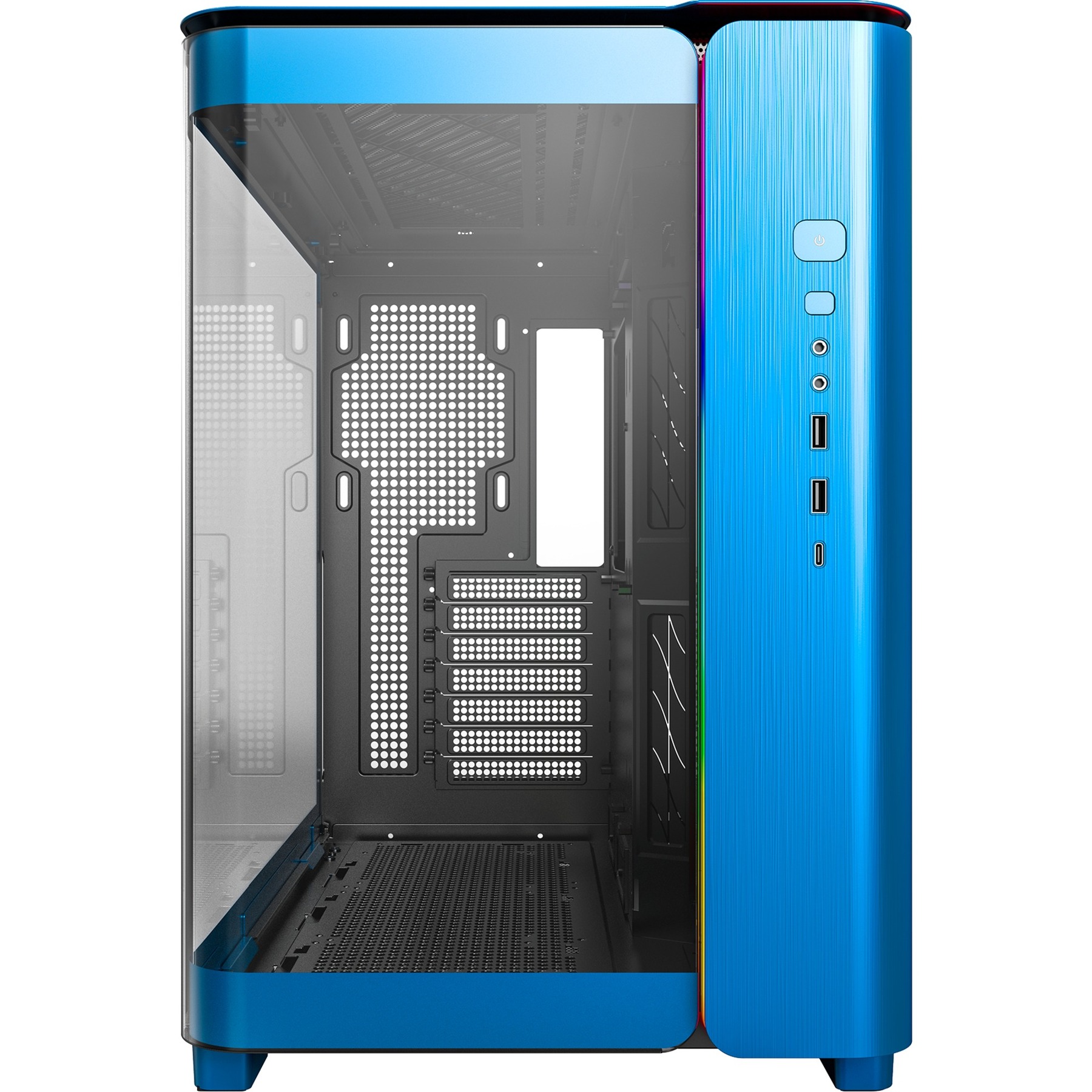 Montech  boîtier midi tower Bleu | 2x USB-A | 1x USB-C | RGB | Verre Trempé