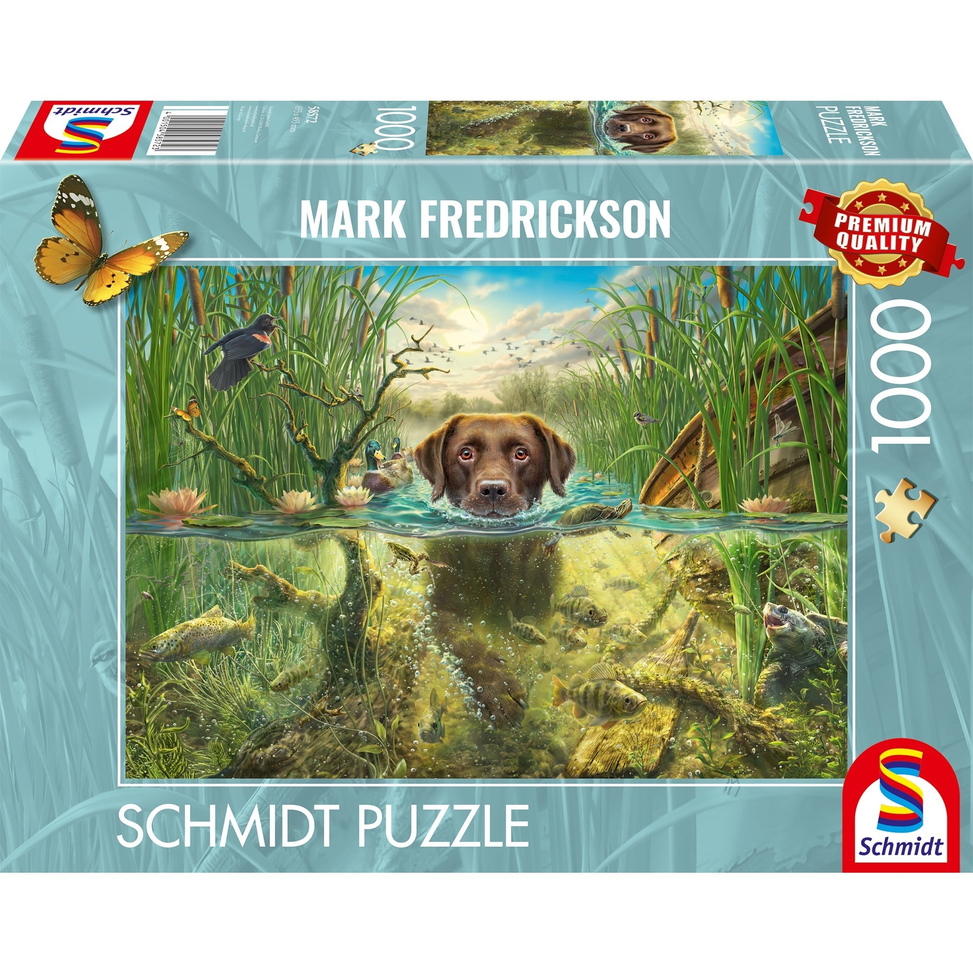 Mark Fredrickson : Amour des chiens - labrador brun dans l''eau fraîche, Puzzle