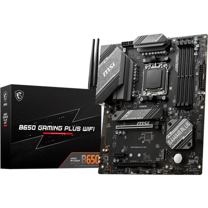 Msi B650 Gaming Plus Carte MèRe De Jeu Wifi Amd AM5, Atx, DDR5, Pcie 4.0, M.2, Sata 6 Go/S, Usb 3.2 Gen 2, Hdmi/Dp, Wi-Fi 6E, Bluetooth 5.3, Amd Ryzen 7000 Series Processeurs De Bureau-image