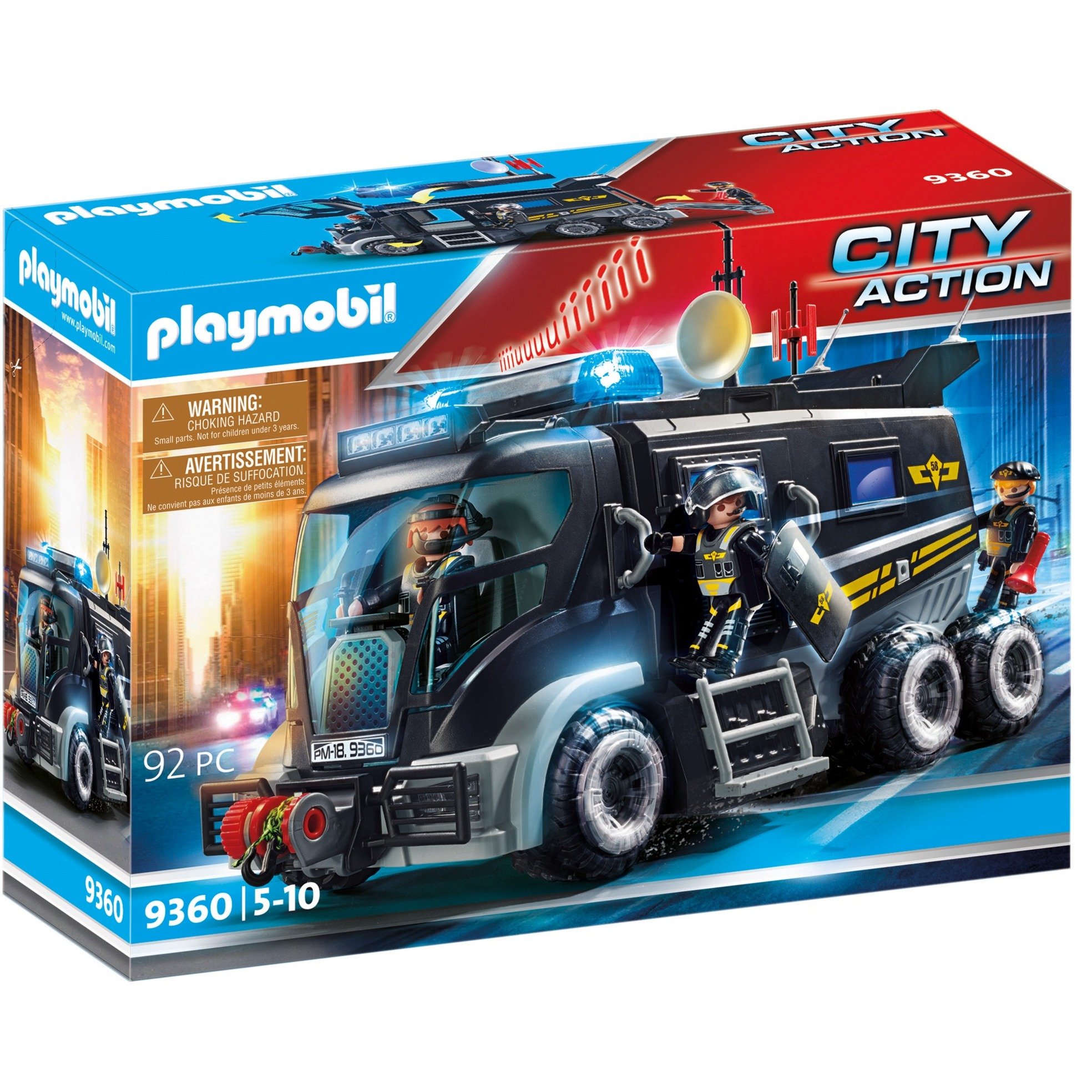 Playmobil City Action Camion Policiers D Elite Avec Sirene Et Gyrophare Jouets De Construction 9360