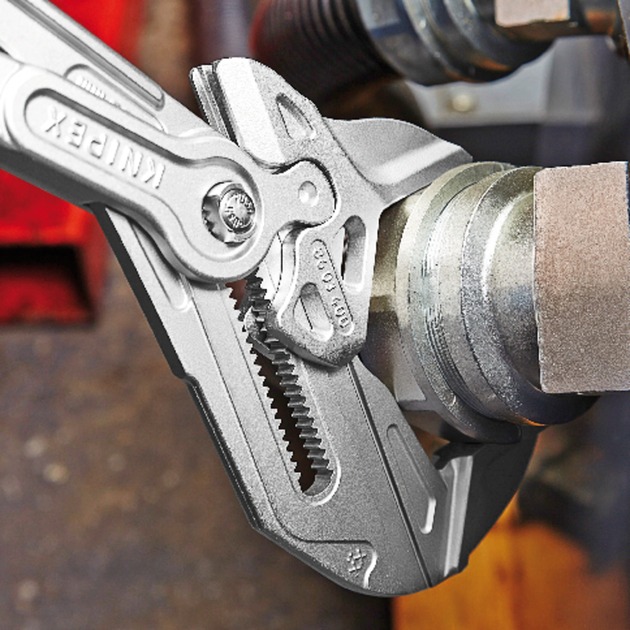 KNIPEX Pince-clé XL 86 03 400 pince chromée, poignées gainées en plastique