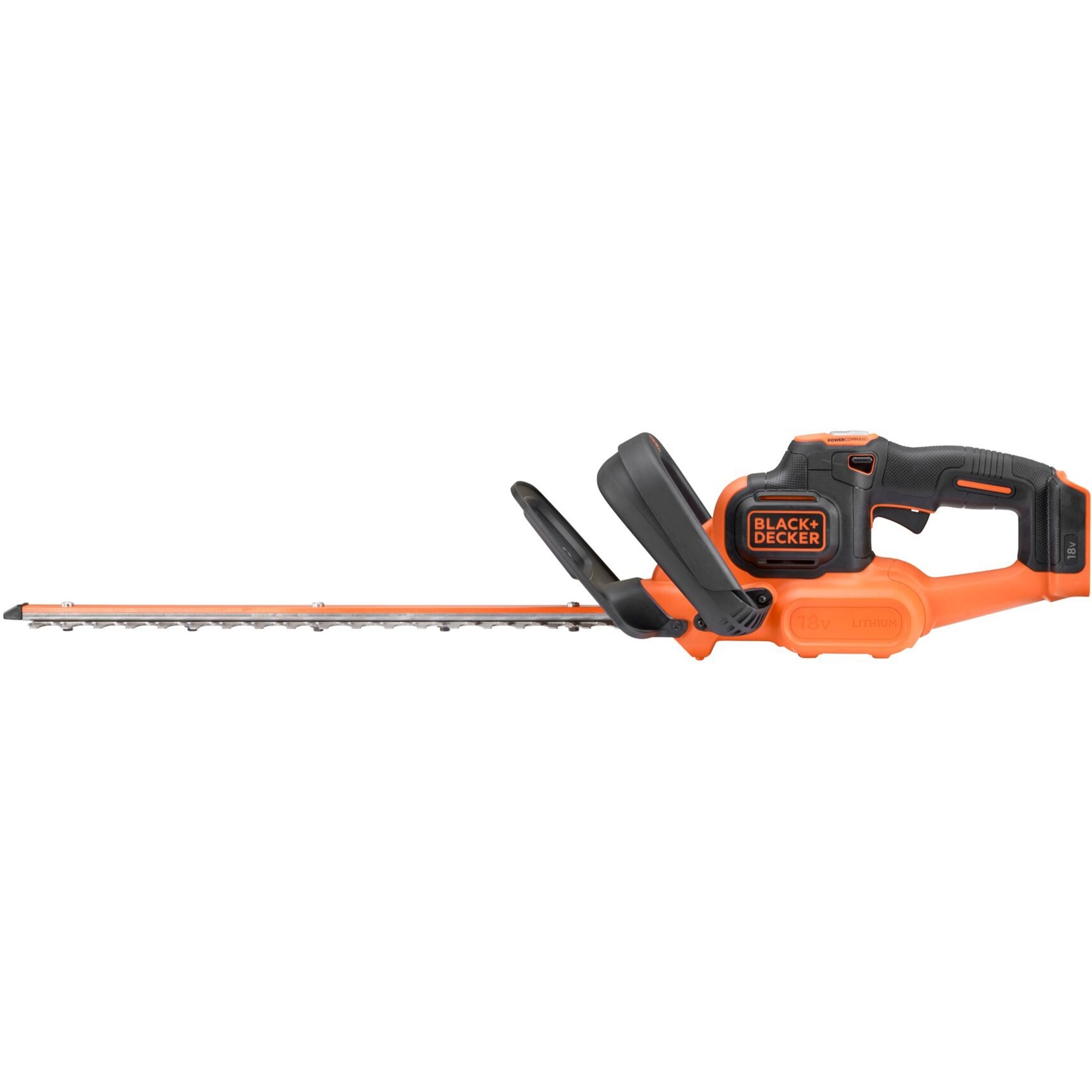 BLACK+DECKER Taille-haie sans fil GTC18452PCB POWERCOMMAND, Taille-haies Orange/Noir, Batterie non incluse