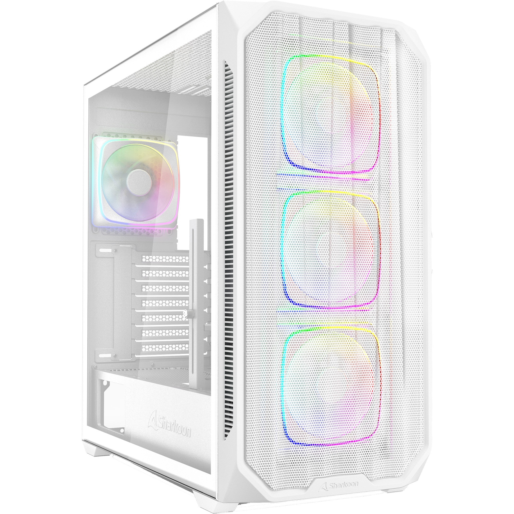 SHARKOON Bo&icirc;tier PC Semi-Tour  AK5M RGB Blanc - Neuf