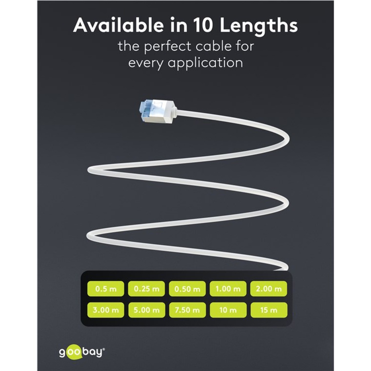 goobay 74338, Câble Blanc