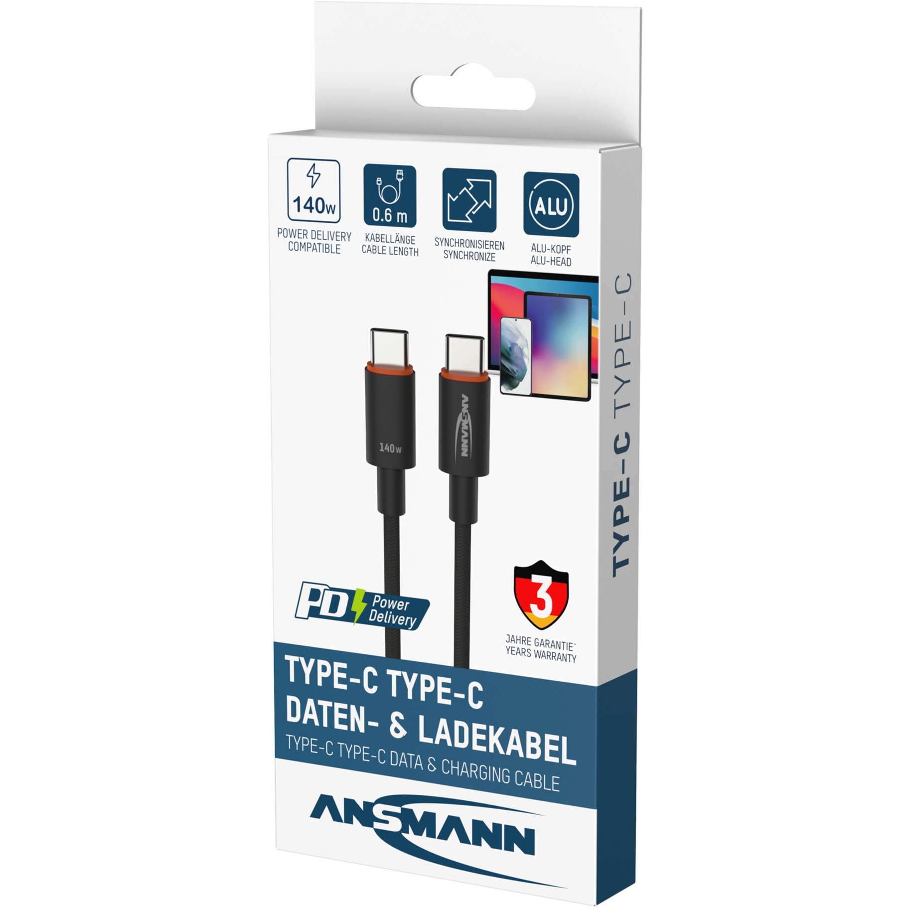 Ansmann 1700-0177, Câble Anthracite