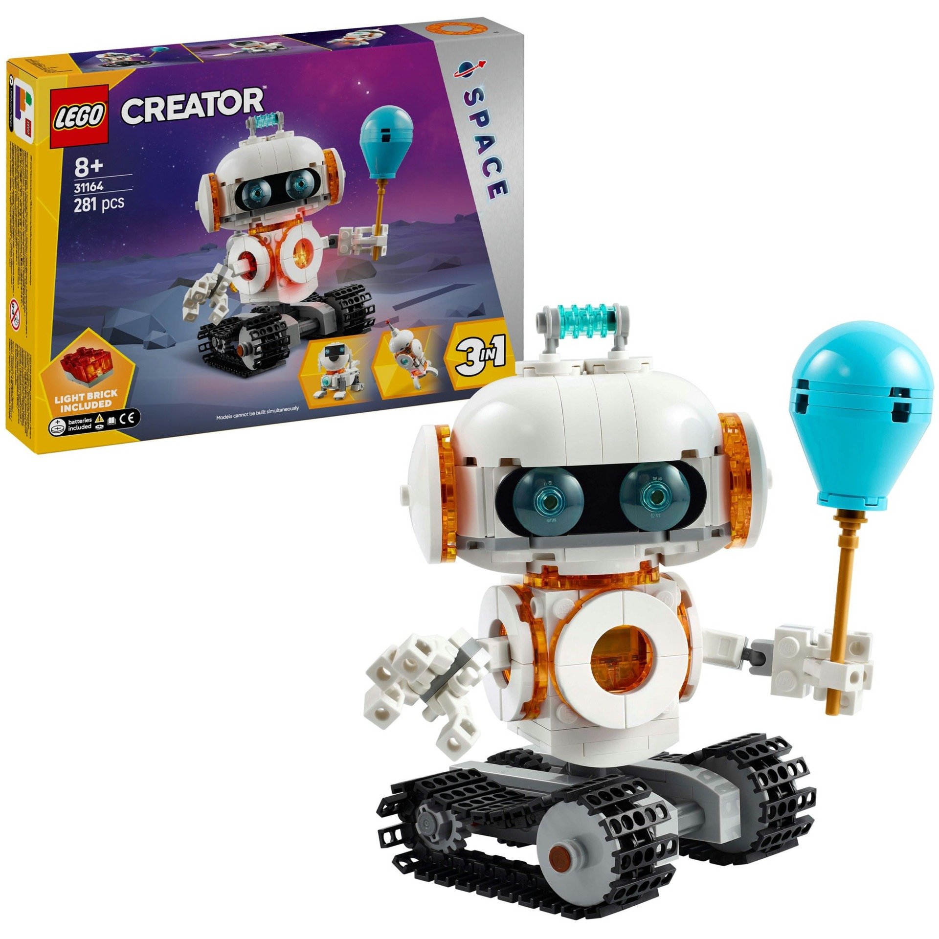 LEGO Creator 3-en-1 Le Robot de l’Espace - Se transforme en Chien ou en fusée - Jeu de Construction pour Filles et garçons sur Le thème de l’Espace - Idée de Cadeau d'anniversaire dès 8 Ans 31164-image