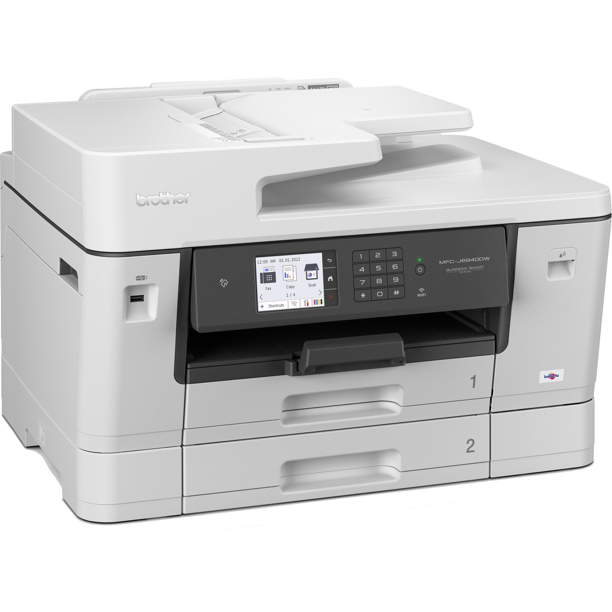 Brother MFC-J6940DW - Imprimante Multifonction 4 en 1 (Impression/Copie/Scan/Fax) - Jet d'encre Couleur - A4/A3 - Bacs de 2 x 250 Feuilles - Impression-Numérisation-Copie-Fax - Wifi Direct-image
