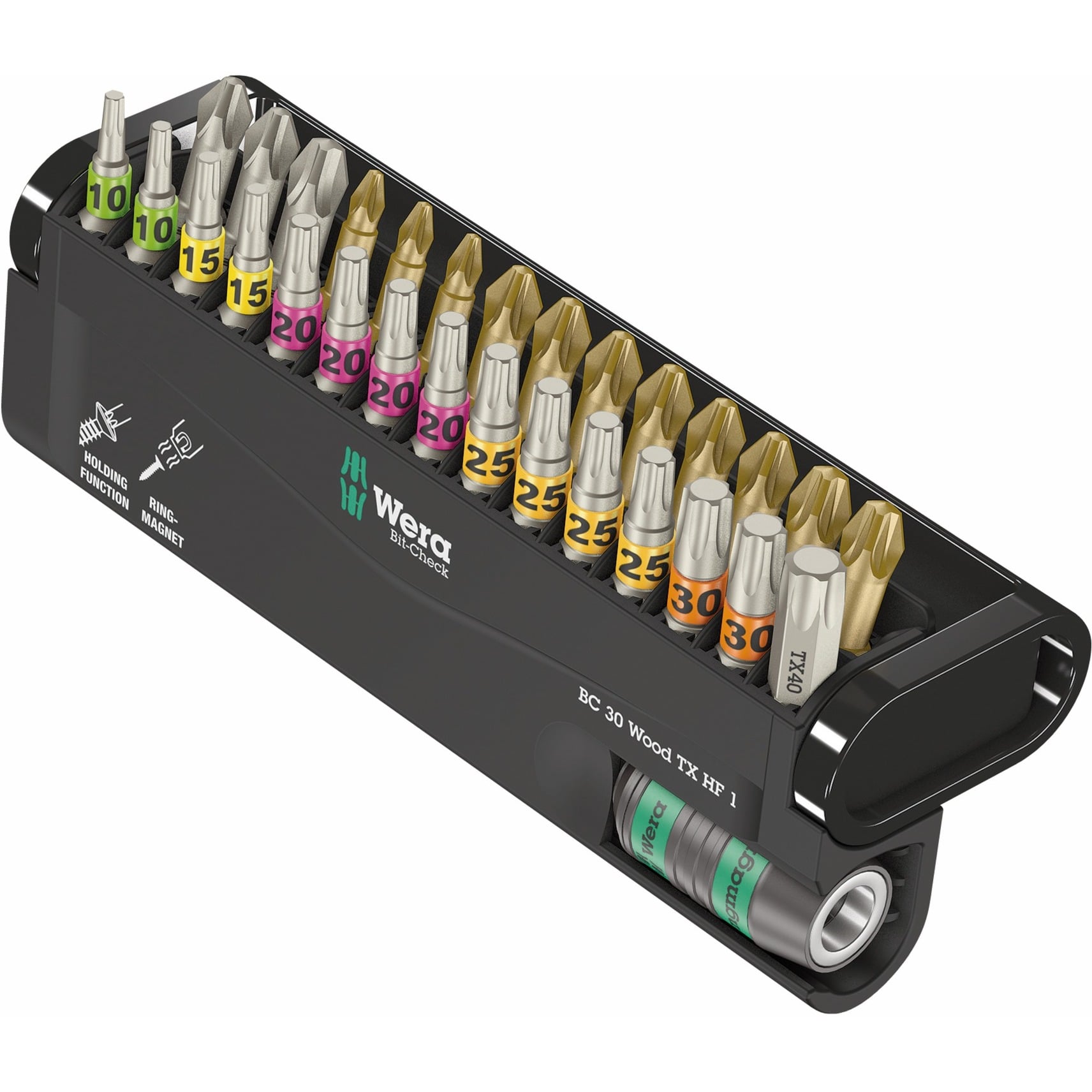 Bit-Check 30 Bois TX HF 1, Set d''embouts de vissage