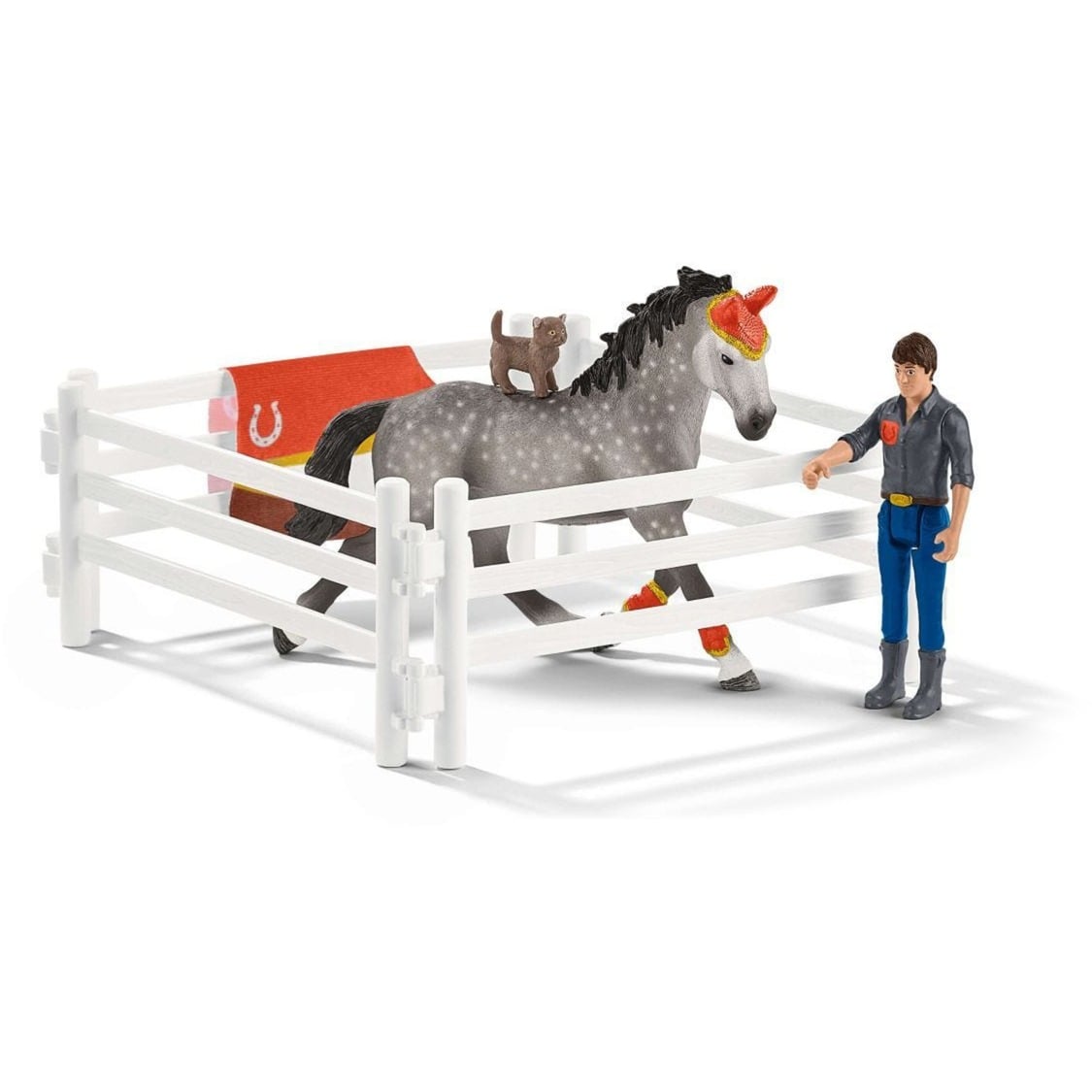 Schleich Horse Club - Kit d'équitation de voltige de Mia, Figurine Horses, Riding Tournament, 5 an(s), Multicolore, Plastique