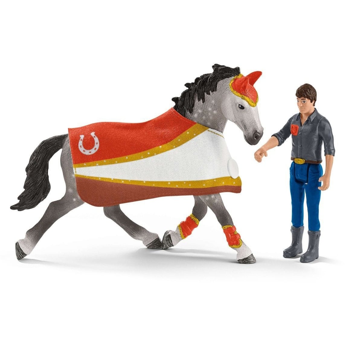 Schleich Horse Club - Kit d'équitation de voltige de Mia, Figurine Horses, Riding Tournament, 5 an(s), Multicolore, Plastique