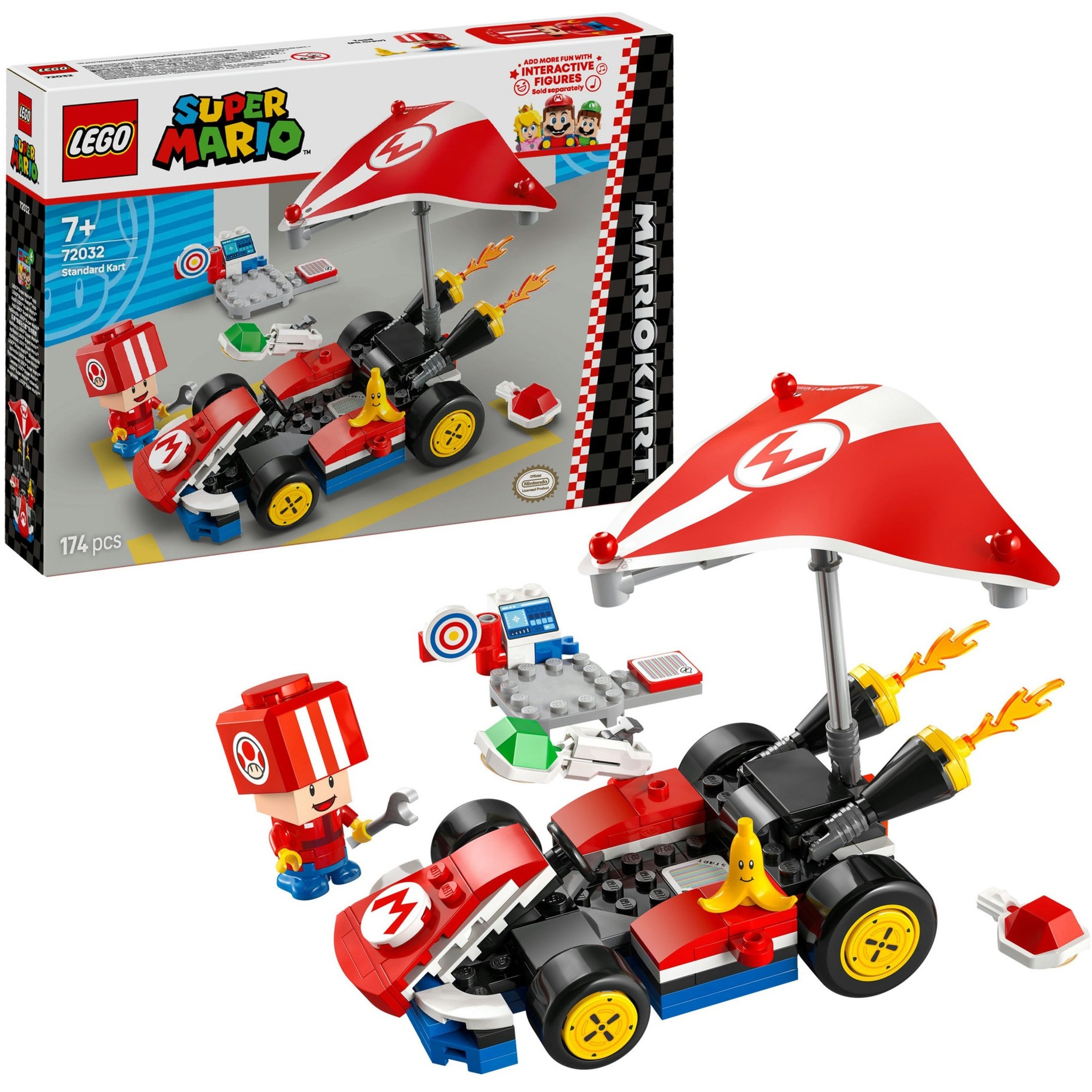 LEGO Super Mario : Mario Kart – Kart Standard - Figurine de Toad - Jeu de Construction d'un Jouet Voiture et Cadeau pour Les garçons, Les Filles et Les passionnés de Jeu vidéo dès 7 Ans 72032-image