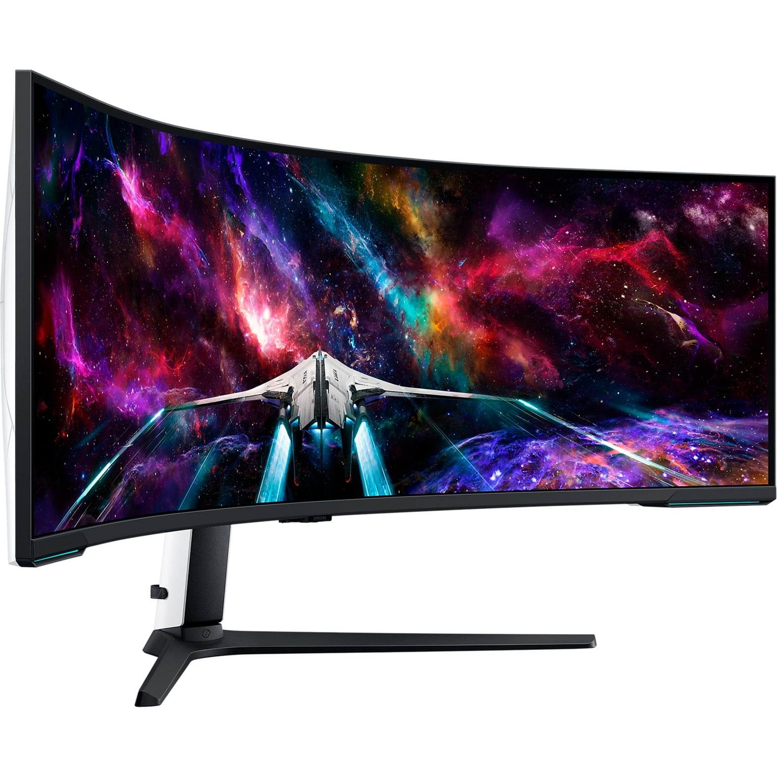 G95NC écran plat de PC 144,8 cm (57") 7680 x 2160 pixels Dual UHD QLED Blanc 8K UHD Moniteur UltraWide gaming