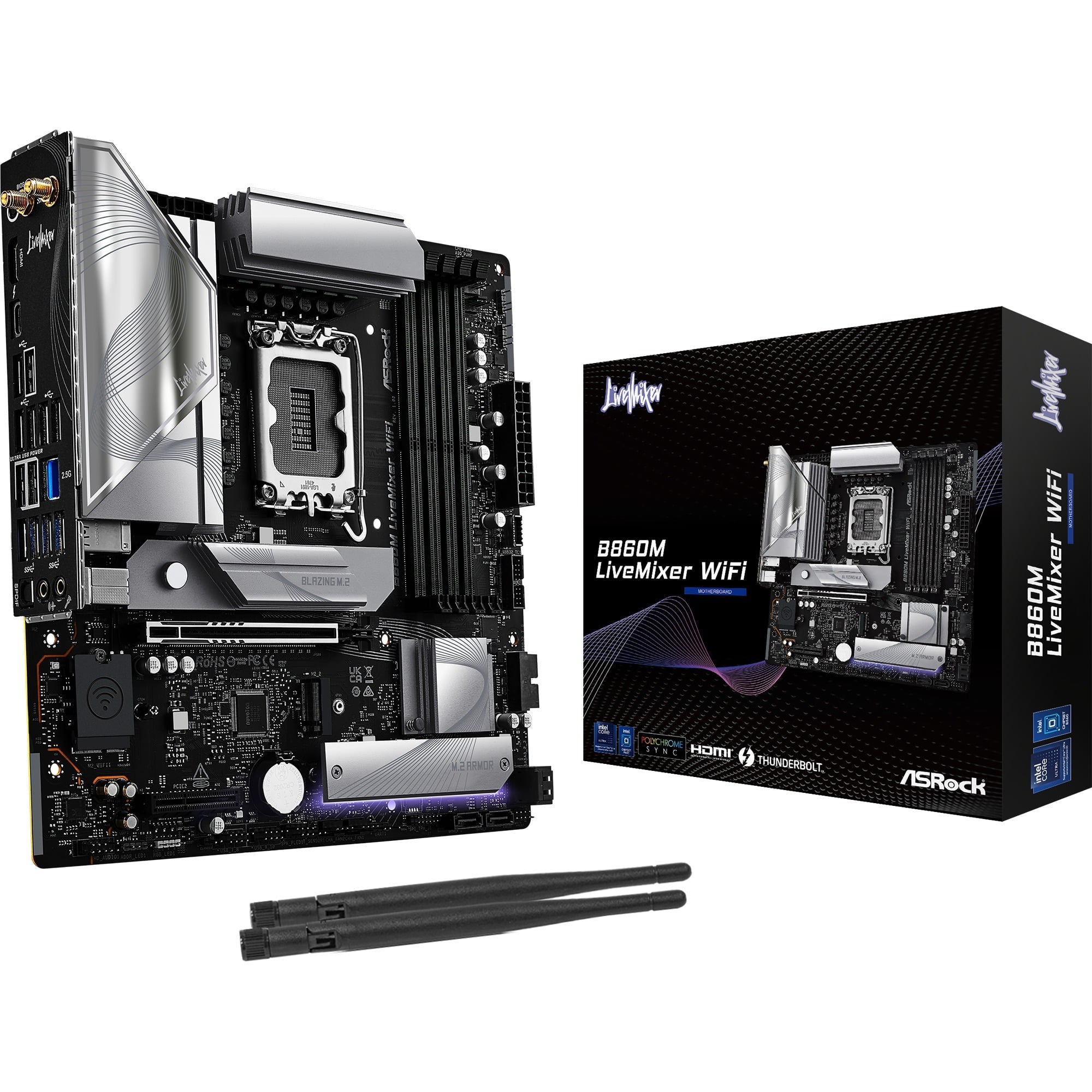 ASROCK Carte M&egrave;re - - B860M LiveMixer - Micro ATX - WiFi - Socket LGA 1851