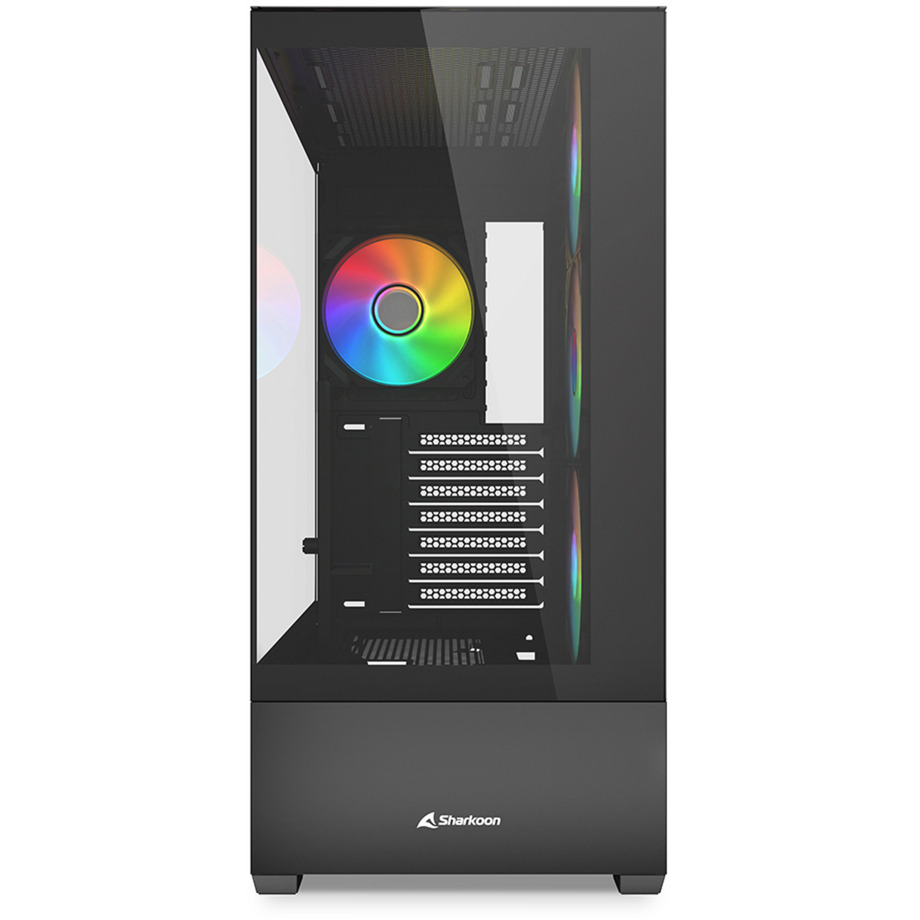 Sharkoon AK6 RGB boîtier midi tower Noir | 2x USB-A | 1x USB-C | RGB | Window