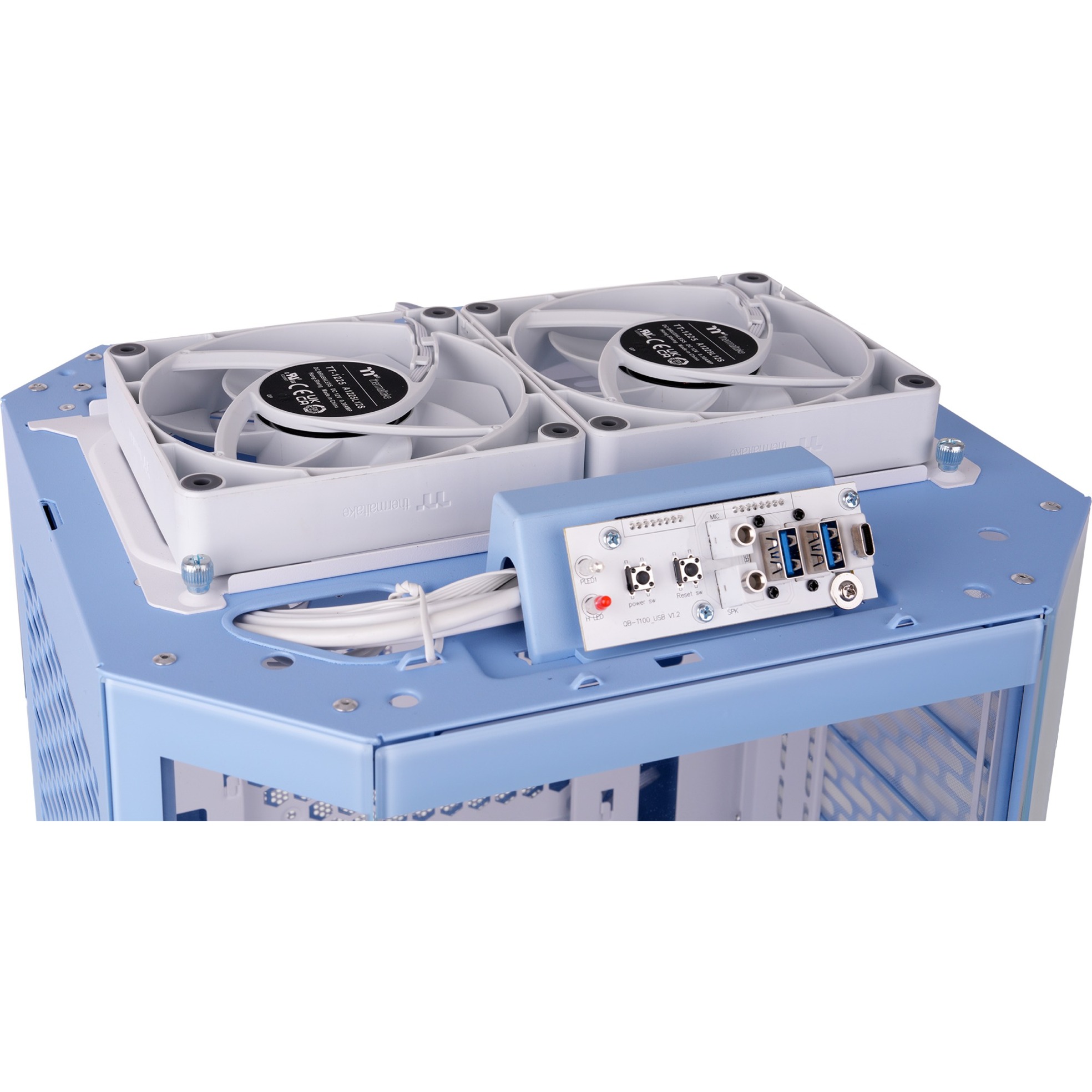 Thermaltake  boîtier mini tower Bleu clair | 2x USB-A | 1x USB-C | Verre Trempé