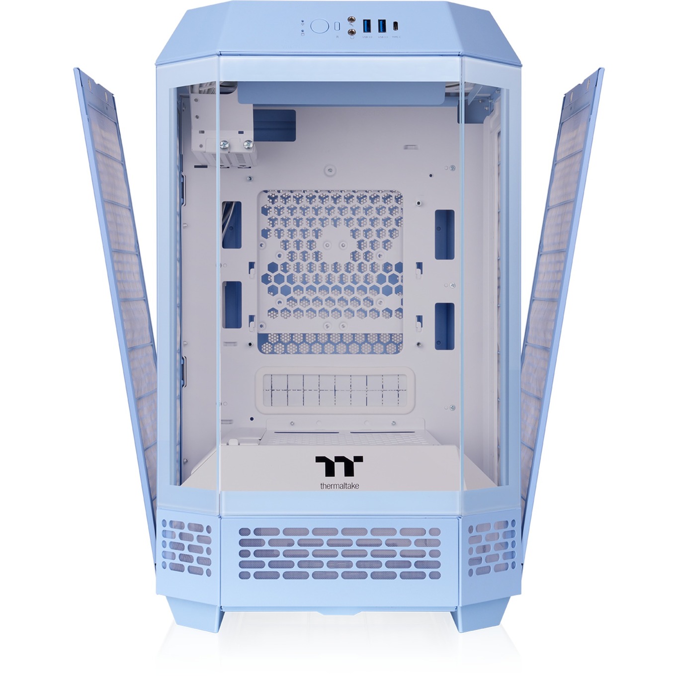 Thermaltake  boîtier mini tower Bleu clair | 2x USB-A | 1x USB-C | Verre Trempé