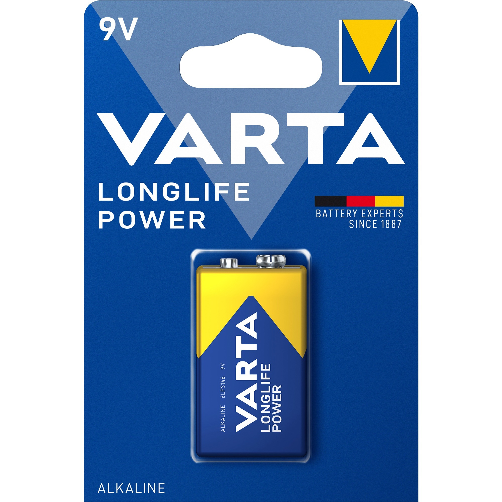 VARTA 4922121412 Batterie à usage unique Dioxyde de zinc et de manganèse (Zn/MnO2) Batterie à usage unique, Dioxyde de zinc et de manganèse (Zn/MnO2), 9 V, 2 pièce(s), Multicolore, 48,5 mm