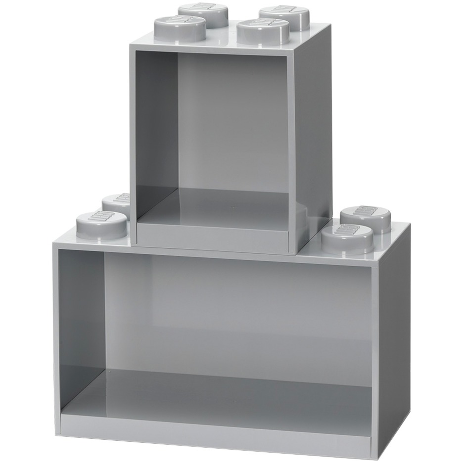 LEGO Bausteinregal-Set BRICK SHELF, 2-teilig, grau