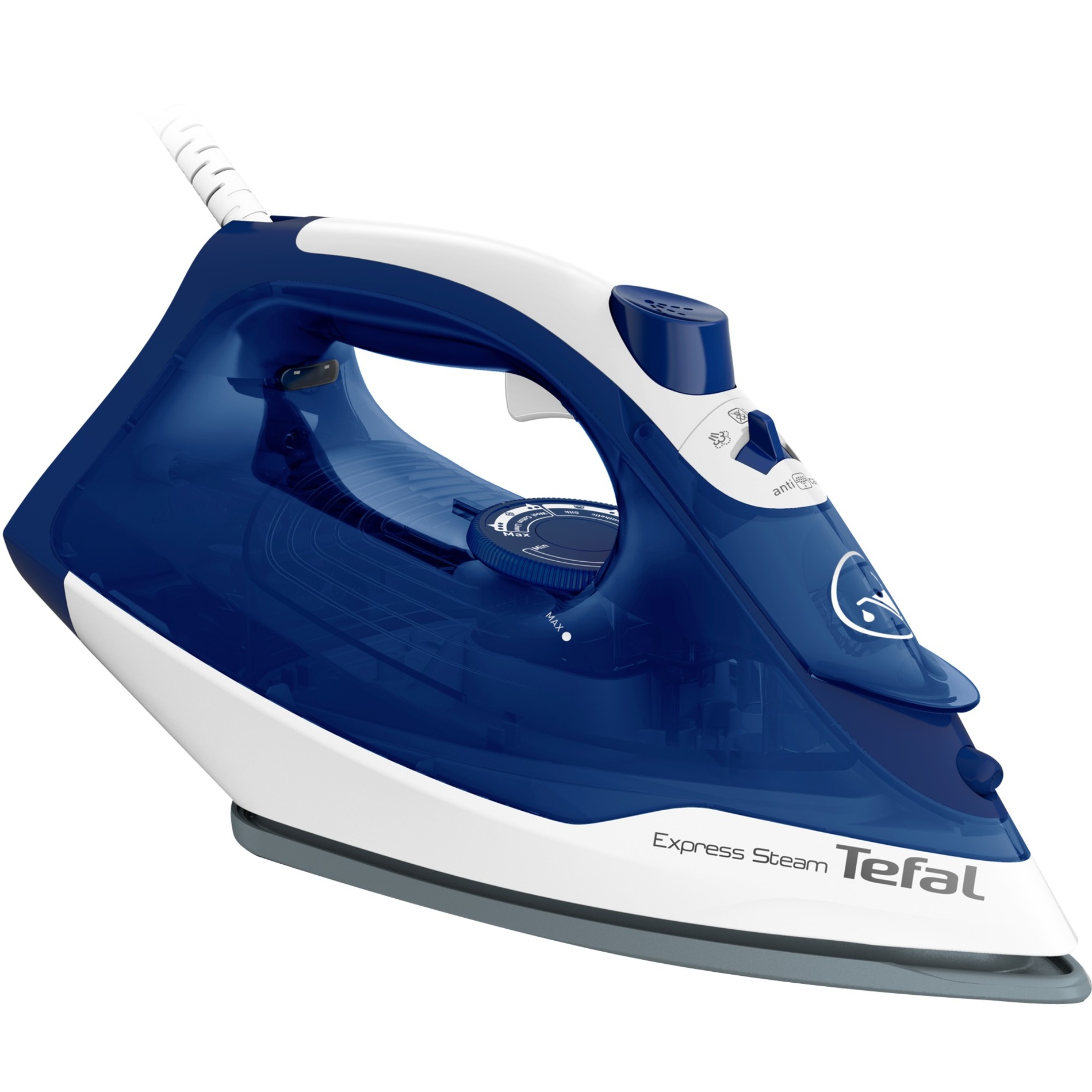 Tefal® Express Steam FV2838 Dampfbügeleisen, Blau/Weiß