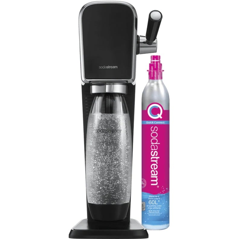 Sodastream Boule à Eau Art Avec Bouteille De CO2 Et 1 Bouteille En Plastique De 1 L Lavable Au Lave-Vaisselle, Hauteur 44 Cm, Noire, 44 Cm-image