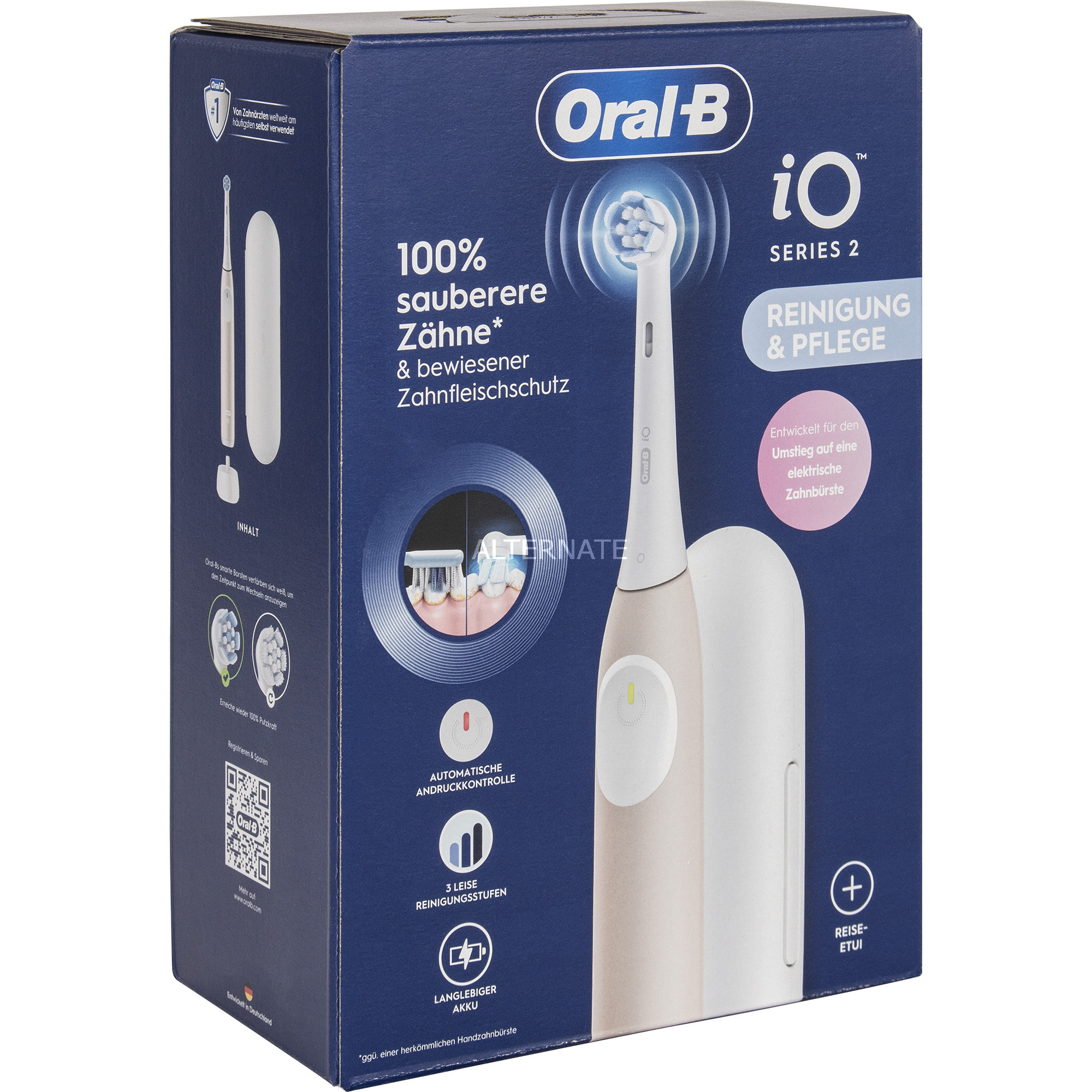 2 iO Adulte Brosse à dents vibrante Rose, Blanc, Brosse a dents electrique