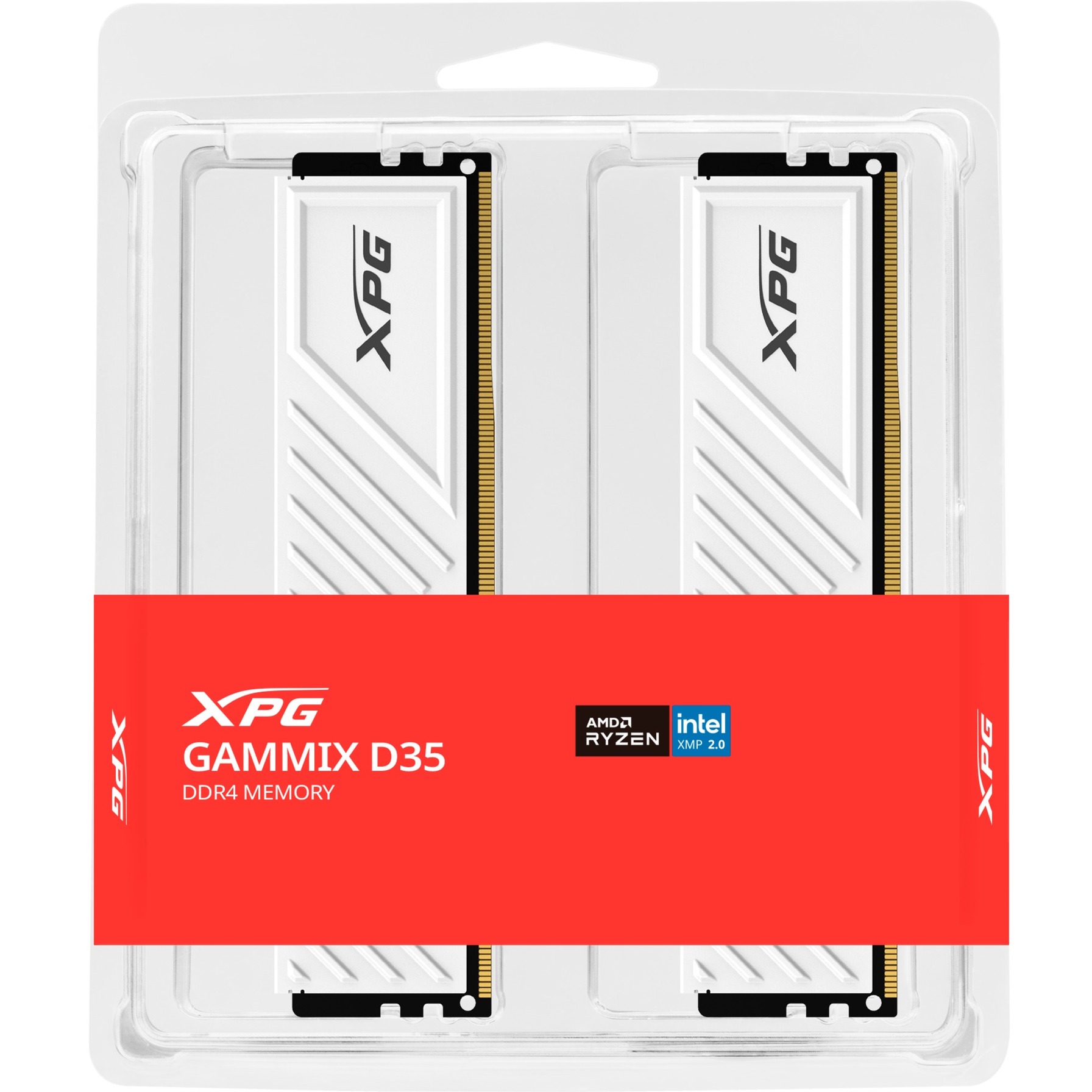 ADATA GAMMIX AX4U360016G18I-DTWHD35 module de mémoire 32 Go 2 x 16 Go DDR4 3600 MT/s, Mémoire vive Blanc, 32 Go, 2 x 16 Go, DDR4