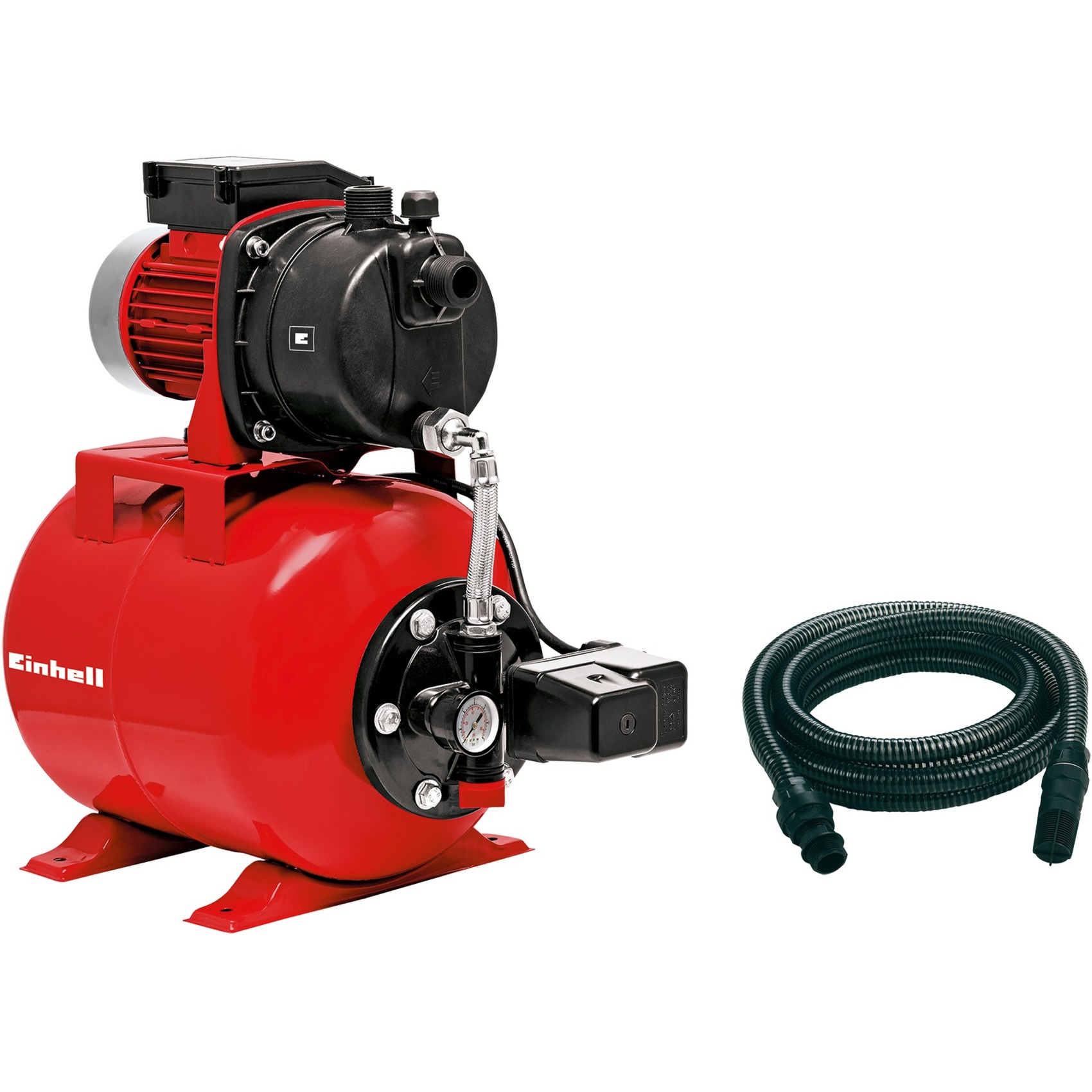 Einhell Groupe de surpression GC-WW 6538 Set (650 W, Hauteur d'aspiration 8 m, Câble d‘alimentation 1,4 m, Interrupteur à pression) Livré avec tuyau d'aspiration 7 m-image