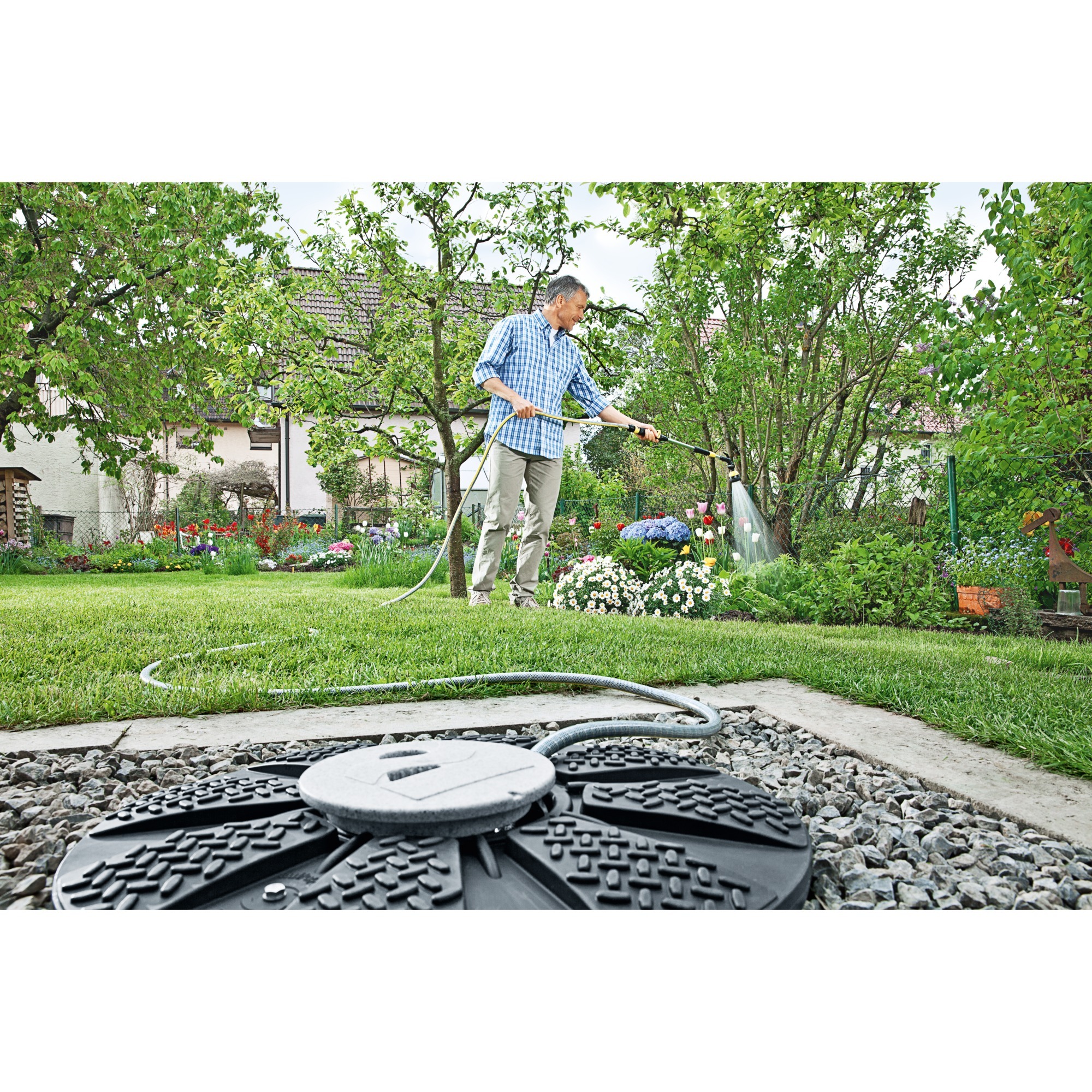 Kärcher Pompe d'évacuation BP 2 Cistern Acier inoxydable, 800 W, 3,2 bar, 5700 l/h, Noir, Métallique, Jaune