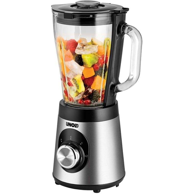 Unold Edel 1,5 L Mélangeur de table 500 W Noir, Acier inoxydable, Transparent