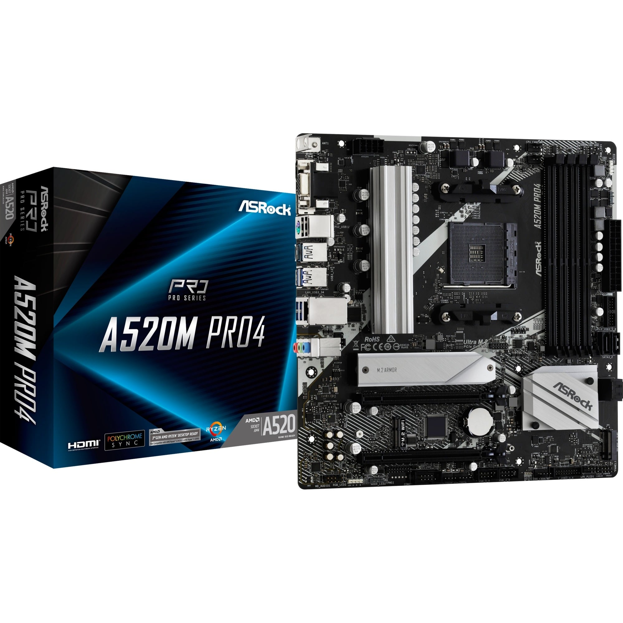 A520M Pro4 Emplacement AM4 micro ATX carte mère socket AM4