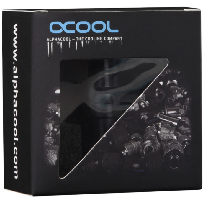 Alphacool 17461 pièce et accessoire pour systèmes de refroidissement d'ordinateurs Raccord Noir, Raccord, Laiton, Noir, 1/4", 40 mm, 2,1 cm