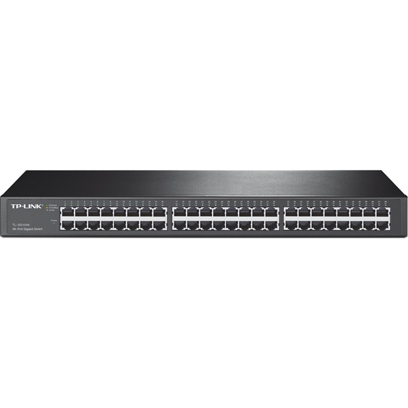 TP-Link TL-SG1048 Non-géré Gigabit Ethernet (10/100/1000) 1U Noir, Switch Noir, Non-géré, Gigabit Ethernet (10/100/1000), Full duplex, Grille de montage, 1U