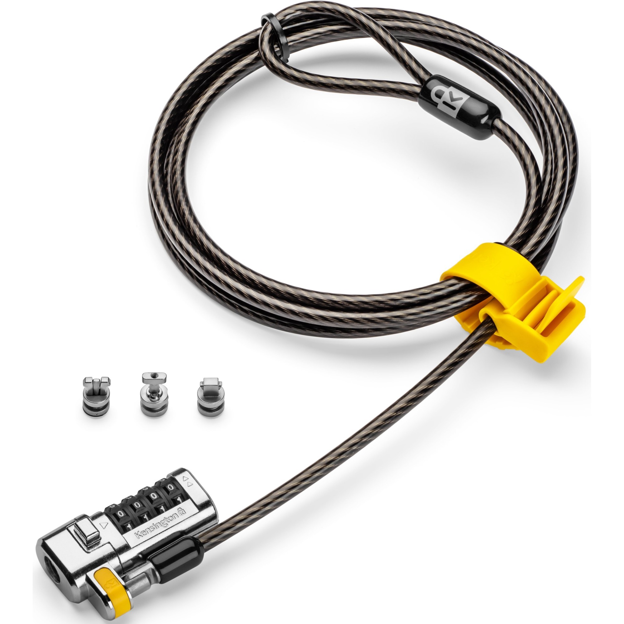 Kensington Câble de sécurité universel ClickSafe à combinaison, Verrou antivol Noir, 1,8 m, Kensington, Verrouillage à combinaison, Acier au carbone, Noir, Métallique