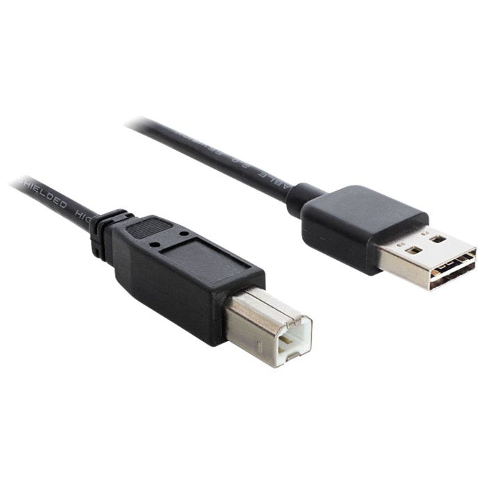 DELOCK  1m USB 2.0 A - B m/m c&acirc;ble USB USB A USB B Noir