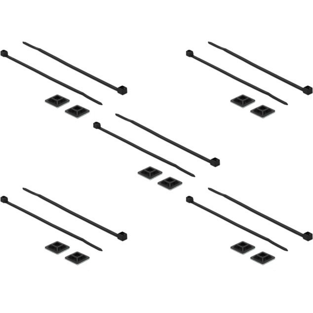 Support de serre-câbles 20 x 20 mm avec serre-câbles L 200 x L 2,5 mm