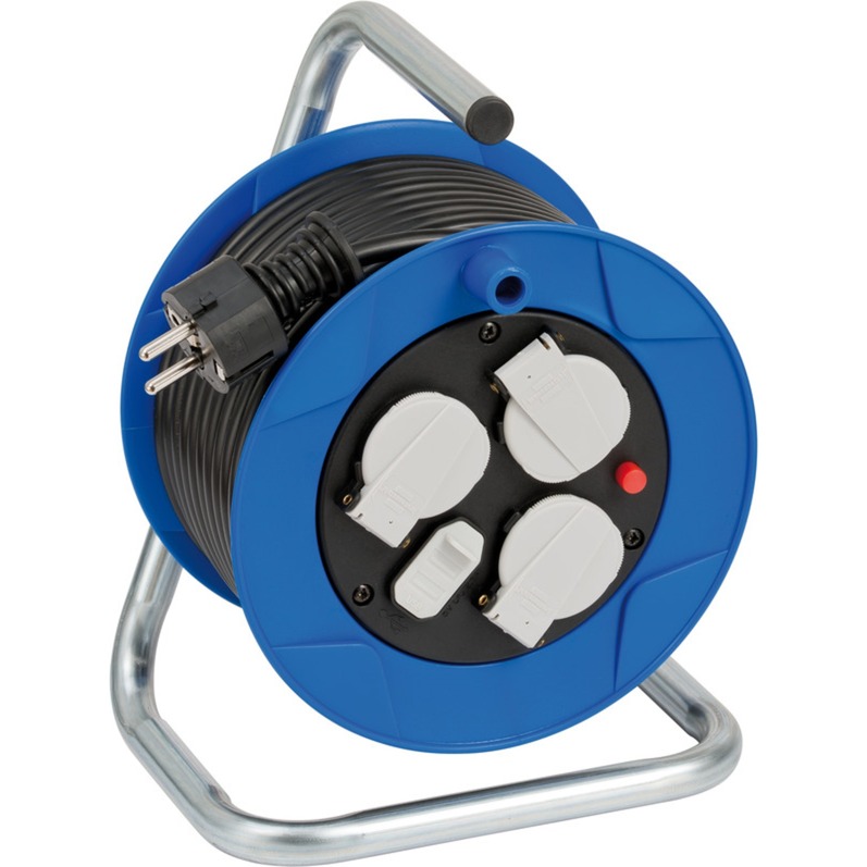 1079180600 multiprise 15 m 3 sortie(s) CA Intérieure Noir, Bleu, Blanc, Tambour à câble