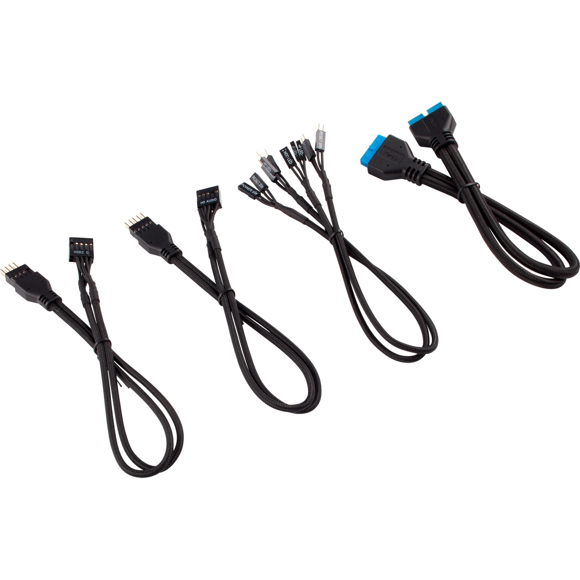 Corsair Cc 8900244 Cable D Alimentation Interne 0 3 M Cable D Extension Noir 0 3 M Male Male Droit Droit Noir