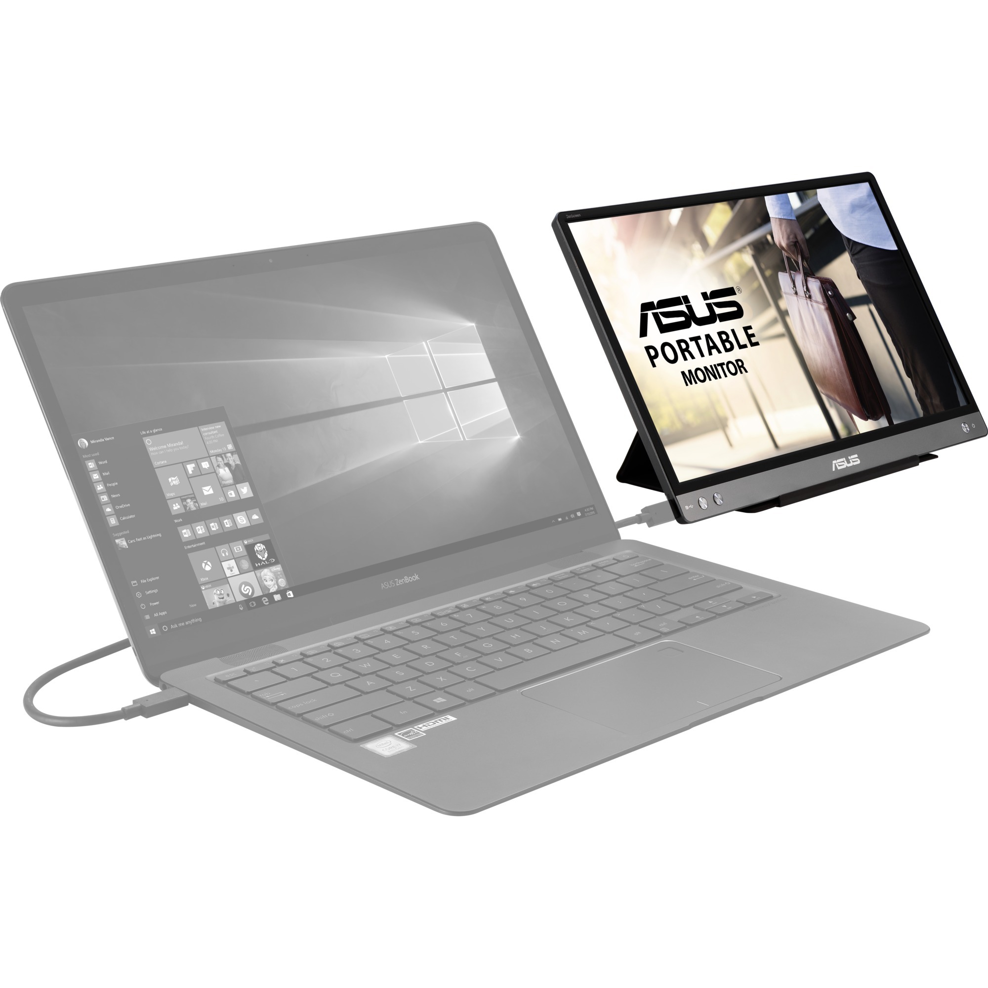 ASUS MB14AC 14" Moniteur  Noir, USB-C